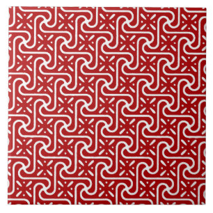 Cerâmica Padrão de azulejo egípcio, vermelho escuro e branc