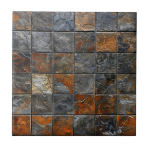 Cerâmica Padrão de Azulejo Escuro e Quente