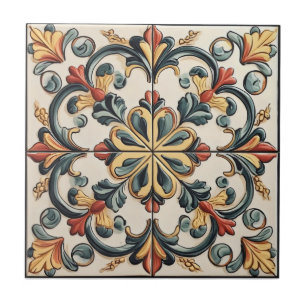 Cerâmica Padrão de Azulejo Floral Claro