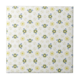 Cerâmica Padrão de Azulejo Floral com Aquarela Suave