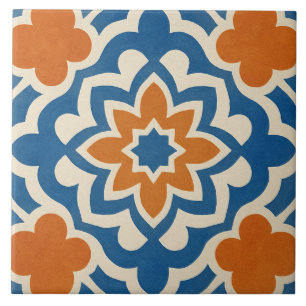 Cerâmica Padrão de Azulejo Floral Geométrico Marroquino Mod