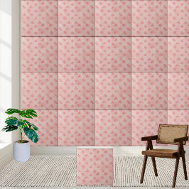 Cerâmica Padrão de Azulejo Geométrico Rosa Mensal