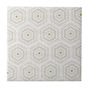 Cerâmica Padrão de Azulejo hexagônico do Cream & Beige Hexa