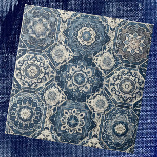 Cerâmica Padrão de Azulejo Marroquino Mediterrâneo Azul e B