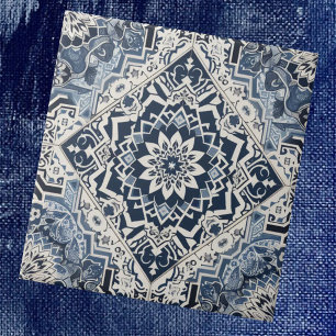 Cerâmica Padrão de Azulejo Marroquino Mediterrâneo Azul e B