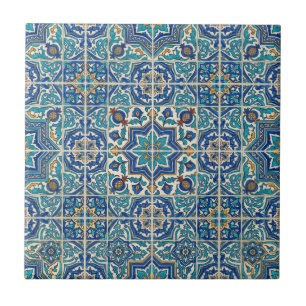 Cerâmica Padrão de Azulejo Vintage Marroquino Azul