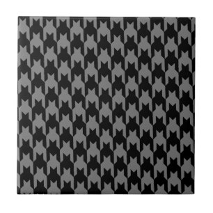 Cerâmica padrão de houndstooth preto e azulejo de cinza