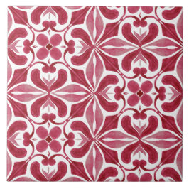 Cerâmica Padrão de Remendo de Azulejo Vermelho Decorativo
