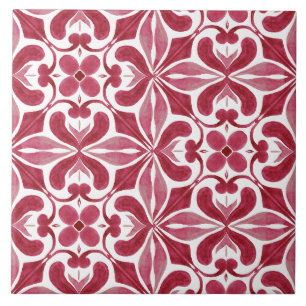 Cerâmica Padrão de Remendo de Azulejo Vermelho Decorativo