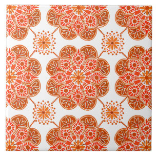 Cerâmica Padrão de repetição do Azulejo cerâmico vermelho e