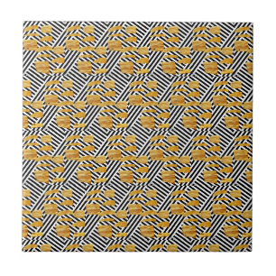 Cerâmica Padrão Dourado de Azulejo preto e branco cerâmico