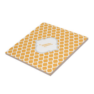 Cerâmica Padrão marroquino laranja com Trivet de Azulejo M