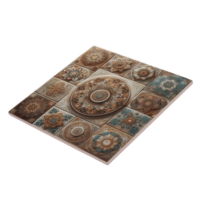 Cerâmica Padrões de Azulejo Intriciados Terrestres (Lateral)