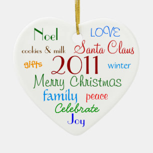 Cerâmica Palavras de Natal Ornamento Personalizado
