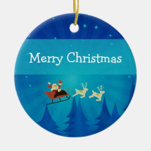 Cerâmica Papais noeis Ornamento da Cena de Inverno