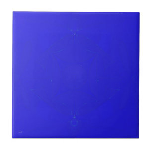 Cerâmica Parte azul escuro 5 do azulejo do fractal de 6