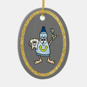 Cerâmica Pasta de dente engraçada e ornamento dentário