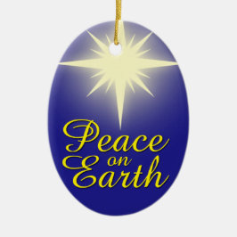 Cerâmica Paz na Terra Natal - Ornamento de Férias nas Estre