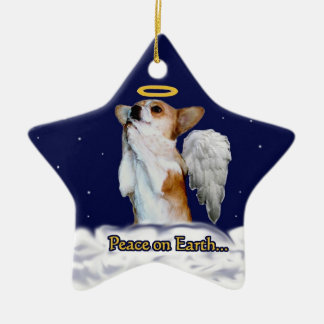 Cerâmica Paz no ornamento da estrela do anjo de Dott da