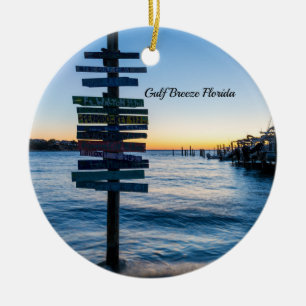 Cerâmica Pensacola Bay Sinal Sunset Por Ornamento De Círcul