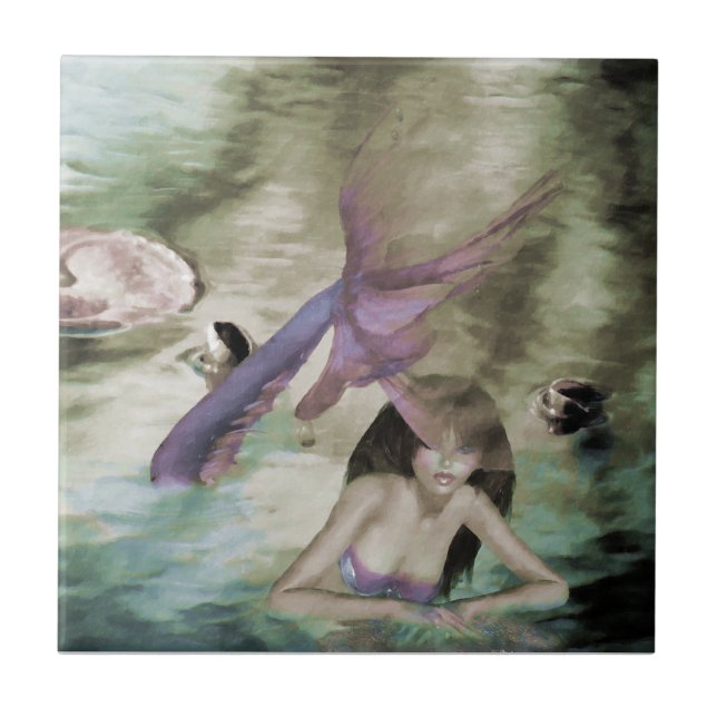 Cerâmica Pequeno Azulejo de Sereia (Frente)