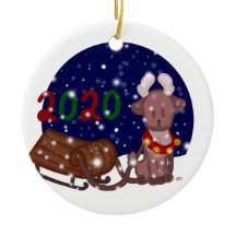 Pequeno ornamento de renas