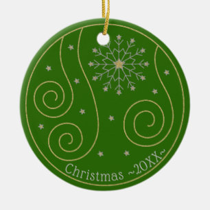 Cerâmica Personalização do Ornamento "Swirls & Twirls" de N