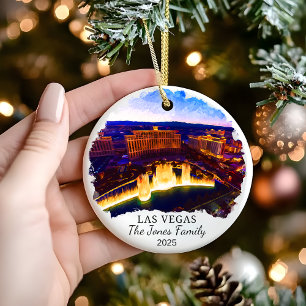 Cerâmica Personalizado + como ornamento de Vegas, presente 