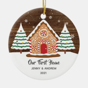 Cerâmica Personalizado Nosso Novo Ornamento De Gingerpão D