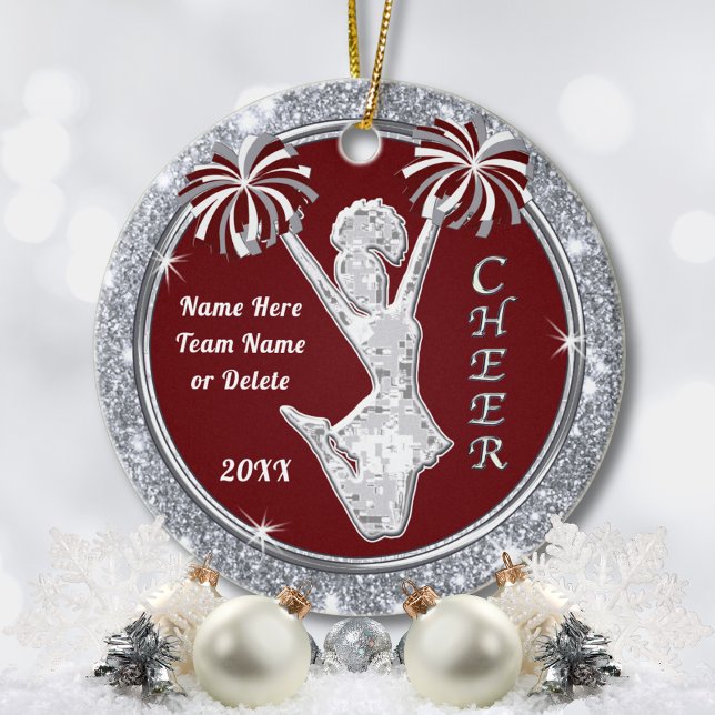 Cerâmica Personalizado, Ornamento De Cheerleaderes, Favorit (Christmas gifts for cheerleaders. Cheerleader Ornament. Cheer ornaments bulk. Cheerleading ornaments)