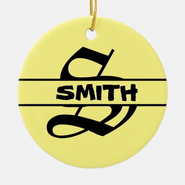 Cerâmica Personalizar ornamento da Carta de Nome (Frente)