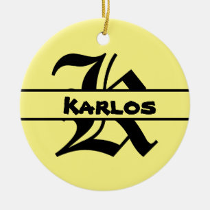 Cerâmica Personalizar ornamento da Carta de Nome