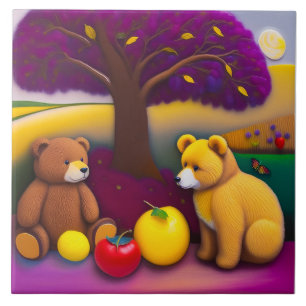 Cerâmica Picnic do Urso de Teddy - Azulejo cerâmico para cr