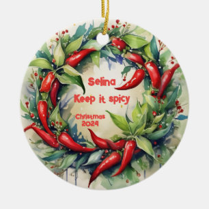 Cerâmica Pimentos Chili Pimentos, Ornamento de Ferro de Nat