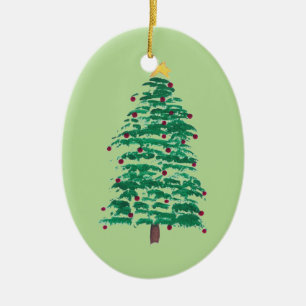 Cerâmica Pintura fraca da árvore de Natal, ornamento