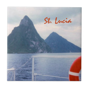 Cerâmica Pitons de St Lucia do azulejo do mar