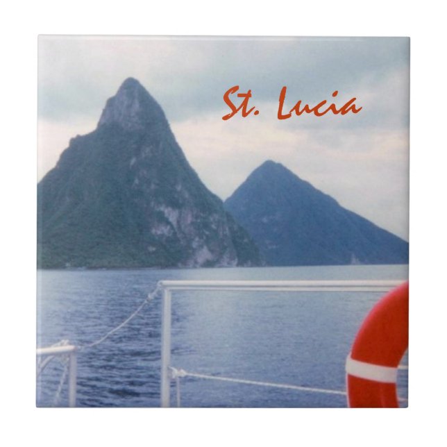 Cerâmica Pitons de St Lucia do azulejo do mar (Frente)
