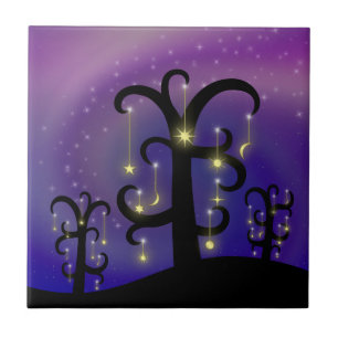 Cerâmica Pomar de Azulejo Decorativo das Estrelas