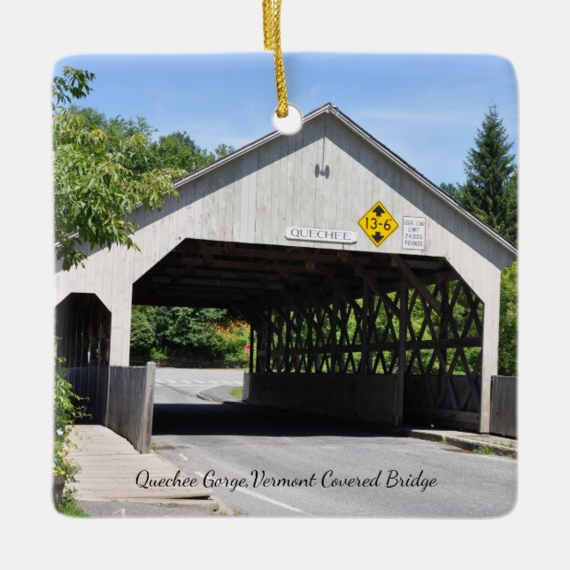 Cerâmica Ponte de Cobrir de Garganta de Quechee - Ornamento (Frente)