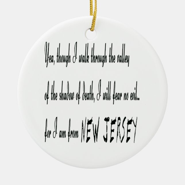Cerâmica ...Porque Sou Do Ornamento De Nova Jersey (Frente)