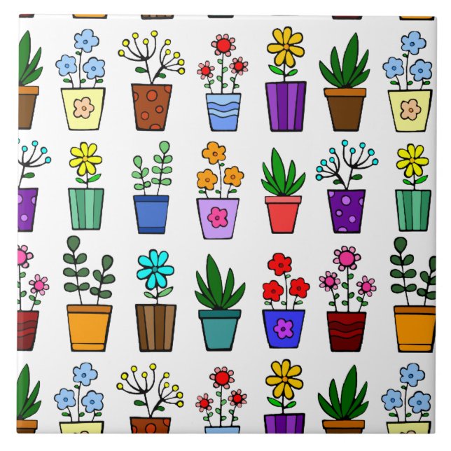 Cerâmica Potes de flores Azulejo cerâmico (Frente)