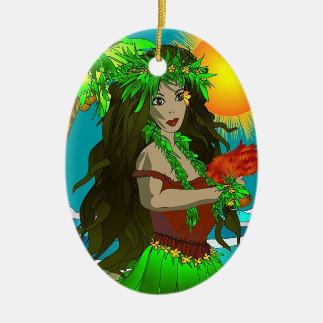 Cerâmica Pouco ornamento de Hula (Frente)
