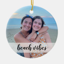 Praia vislumbra ornamento personalizado de fotos -