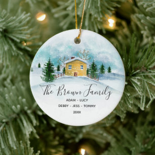 Cerâmica Presente de Ornamento da Casa de Natal da Família