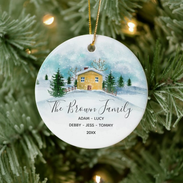 Cerâmica Presente de Ornamento da Casa de Natal da Família (Árvore)