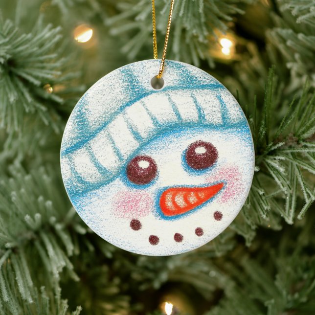 Cerâmica Presente de Ornamento de Árvore de Natal Snowman (Árvore)
