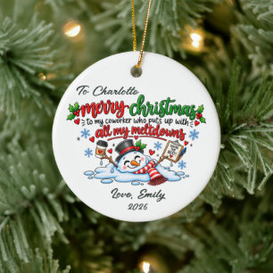 Cerâmica Presente de Ornamento de Natal Engraçado para Cole