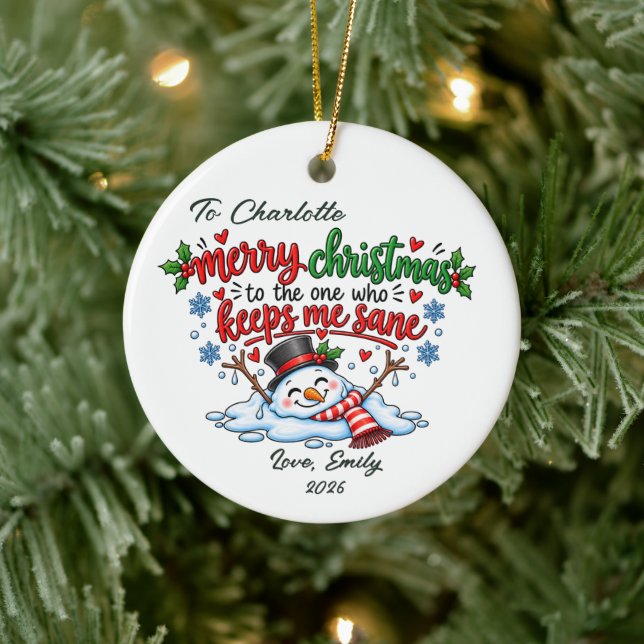 Cerâmica Presente de Ornamento de Natal Mantém-me Sane (Árvore)