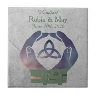 Cerâmica Presente do azulejo da lembrança de Handfasting d