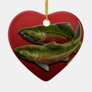 Cerâmica Presente Salmon personalizado ornamento de pesca